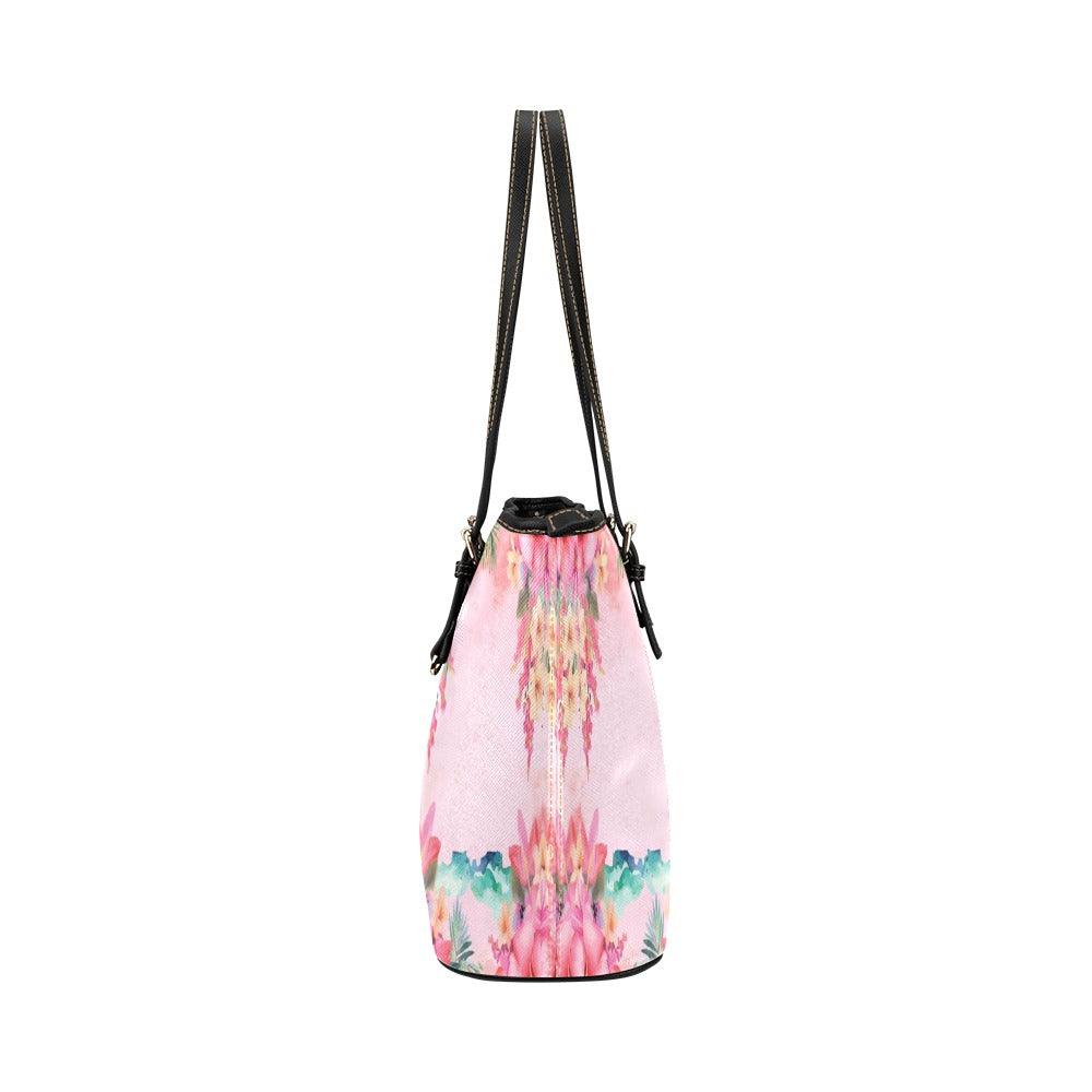 Miniaday Designs Pink Paradise Roadtrip Collection PU Leather Handbag/Tote Bag (Model 1651) (Big) - Miniaday Designs, LLC.