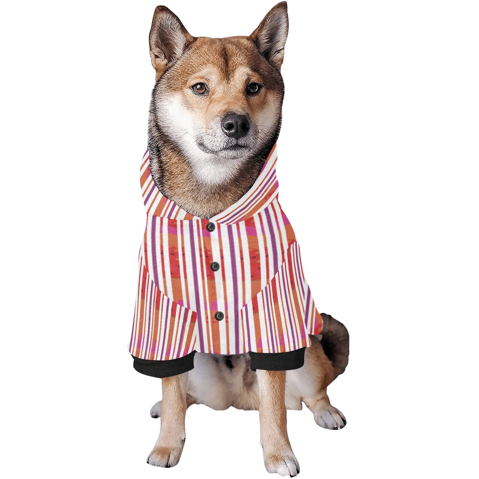 Miniaday Designs Red Candy Canes with a Twist Pet Dog Hoodie - Miniaday Designs, LLC.