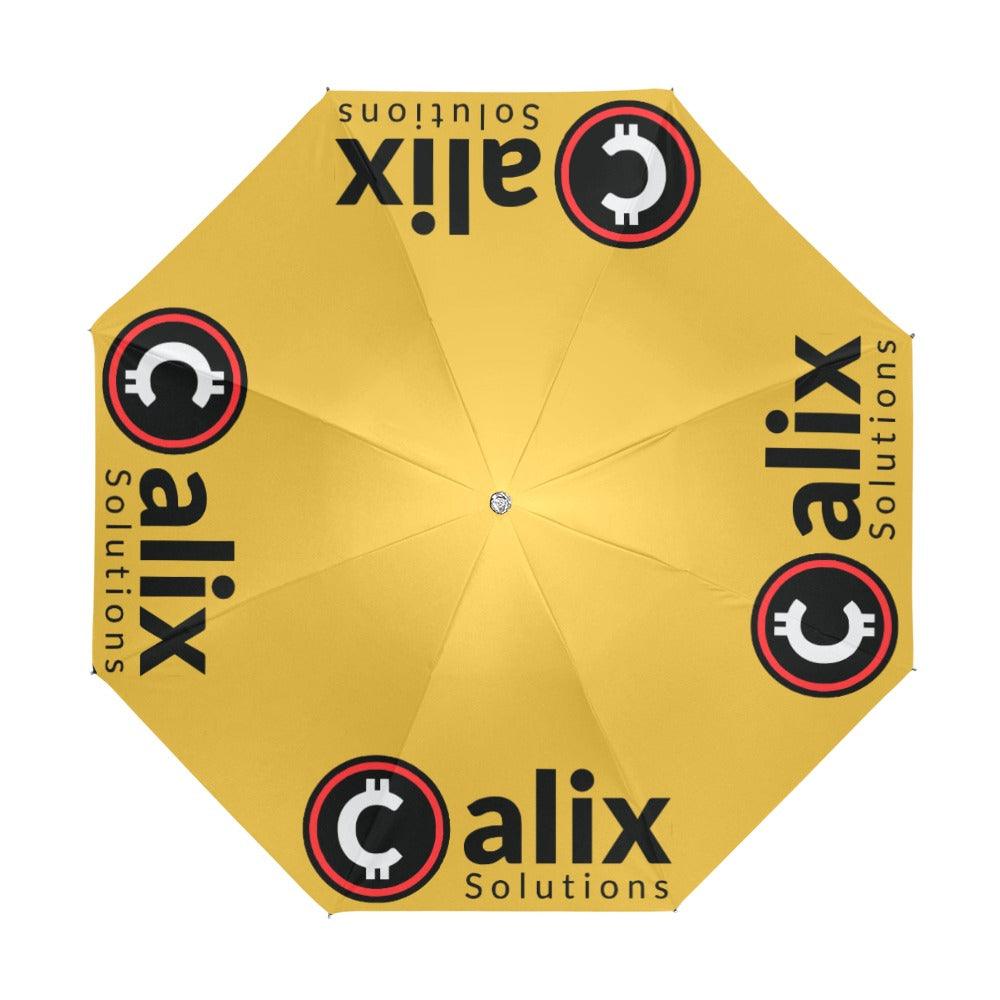 Miniaday Designs Calix Solutions Logo Gold Anti-UV Foldable Umbrella - Miniaday Designs, LLC.