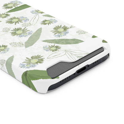 Serene Botanical Harmony Collection by Miniaday Designs, LLC. Phone Case With Card Holder - Miniaday Designs, LLC.