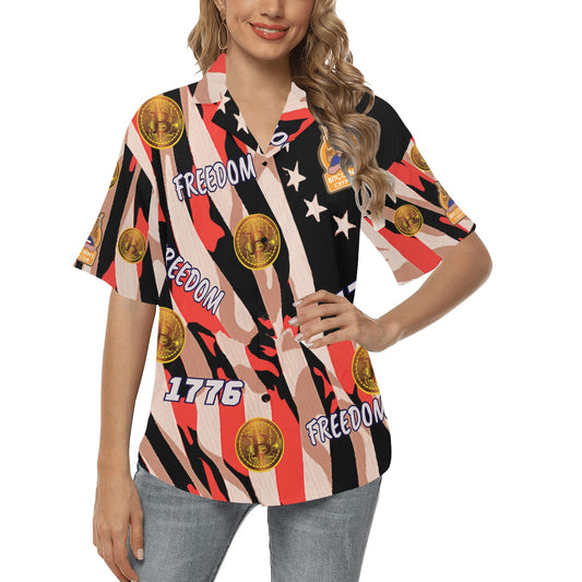 Miniaday Designs Bitcoin Womens Hawaiian Shirts