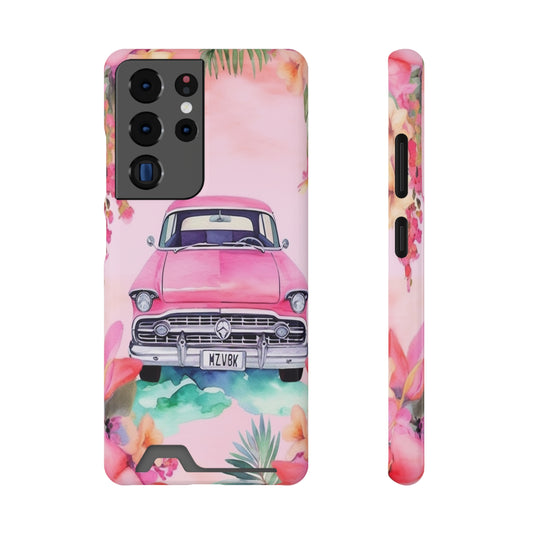 Pink Paradise Roadtrip Collection by Miniaday Designs, LLC. Phone Case With Card Holder - Miniaday Designs, LLC.