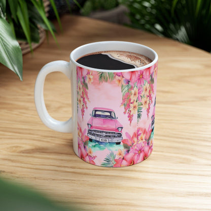 Pink Paradise Roadtrip Collection by Miniaday Designs, LLC. Ceramic Mug 11oz - Miniaday Designs, LLC.