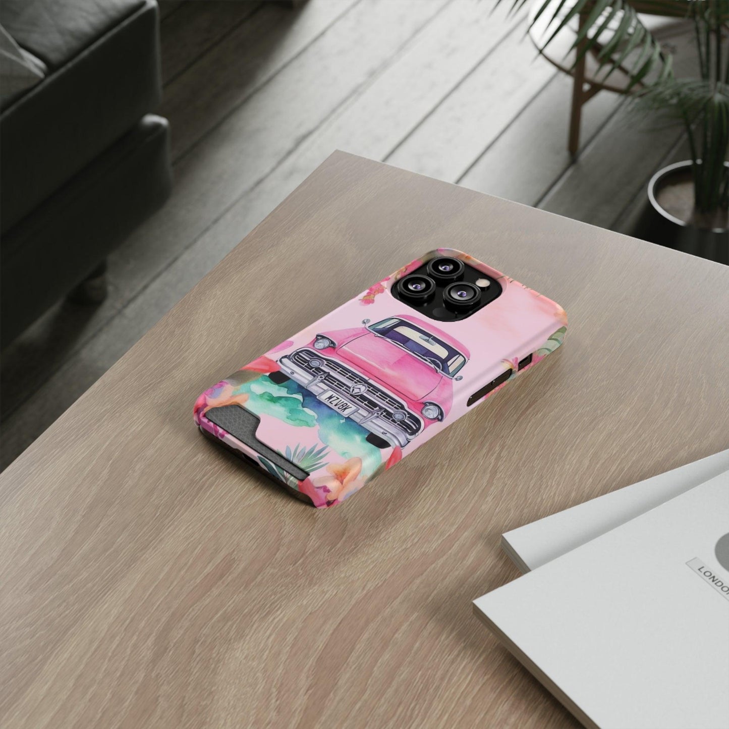 Pink Paradise Roadtrip Collection by Miniaday Designs, LLC. Phone Case With Card Holder - Miniaday Designs, LLC.