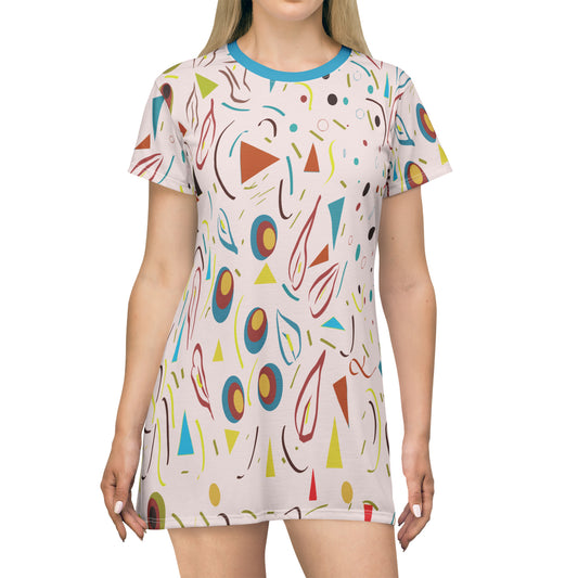 Nostalgic Confetti Carnival Collection by Miniaday Designs, LLC. T-Shirt Dress - Miniaday Designs, LLC.