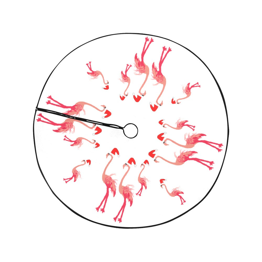 Miniaday Designs Santa Flamingoes Christmas Tree Skirt 47" x 47" - Miniaday Designs, LLC.