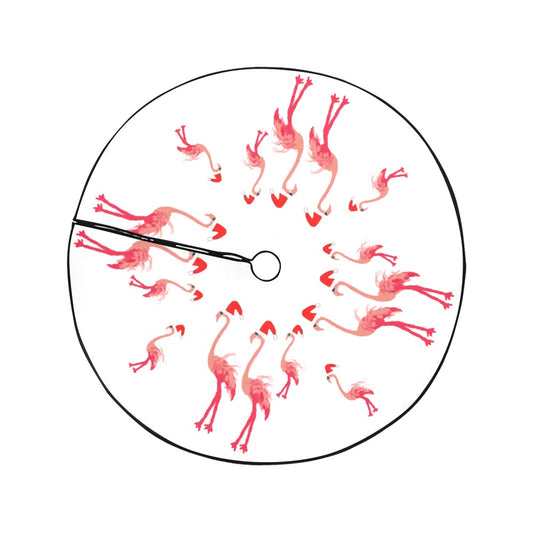 Miniaday Designs Santa Flamingoes Christmas Tree Skirt 47" x 47" - Miniaday Designs, LLC.