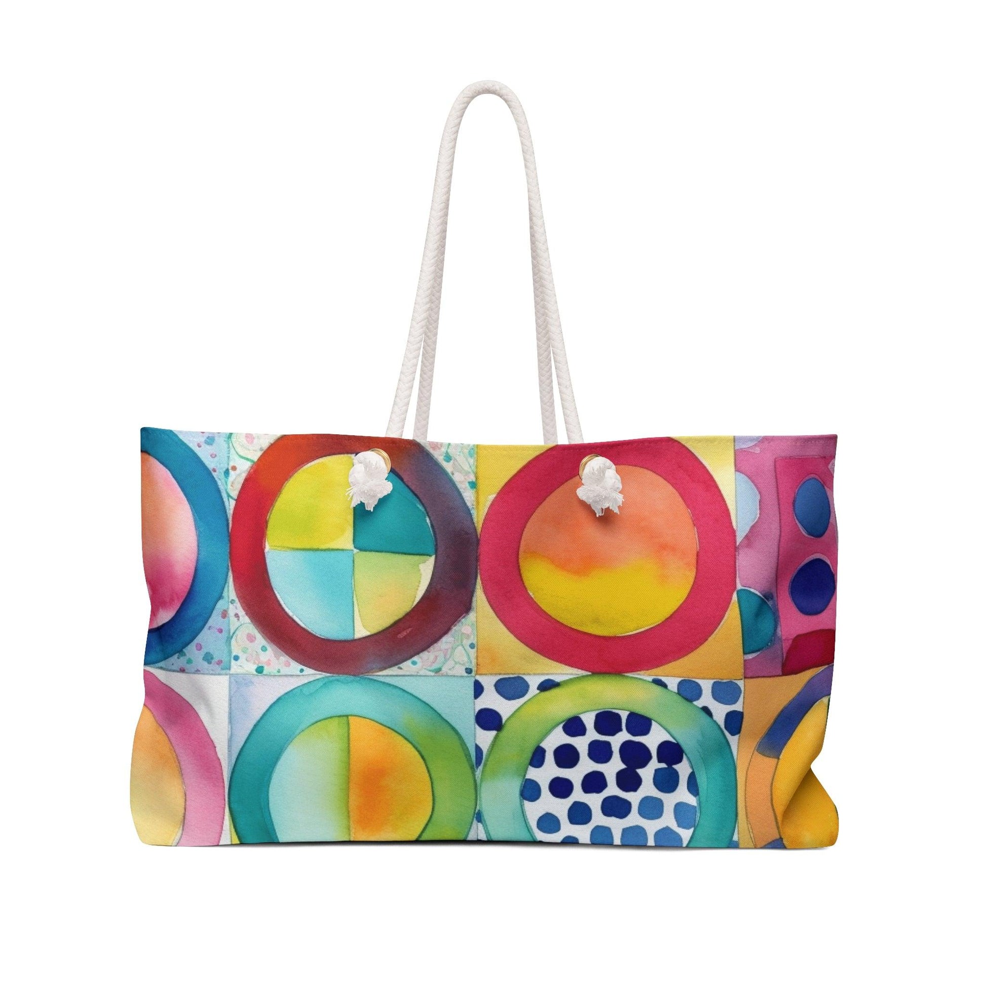 Miniaday Designs Vibrant Circle Weekender Bag Multicolor - Miniaday Designs, LLC.