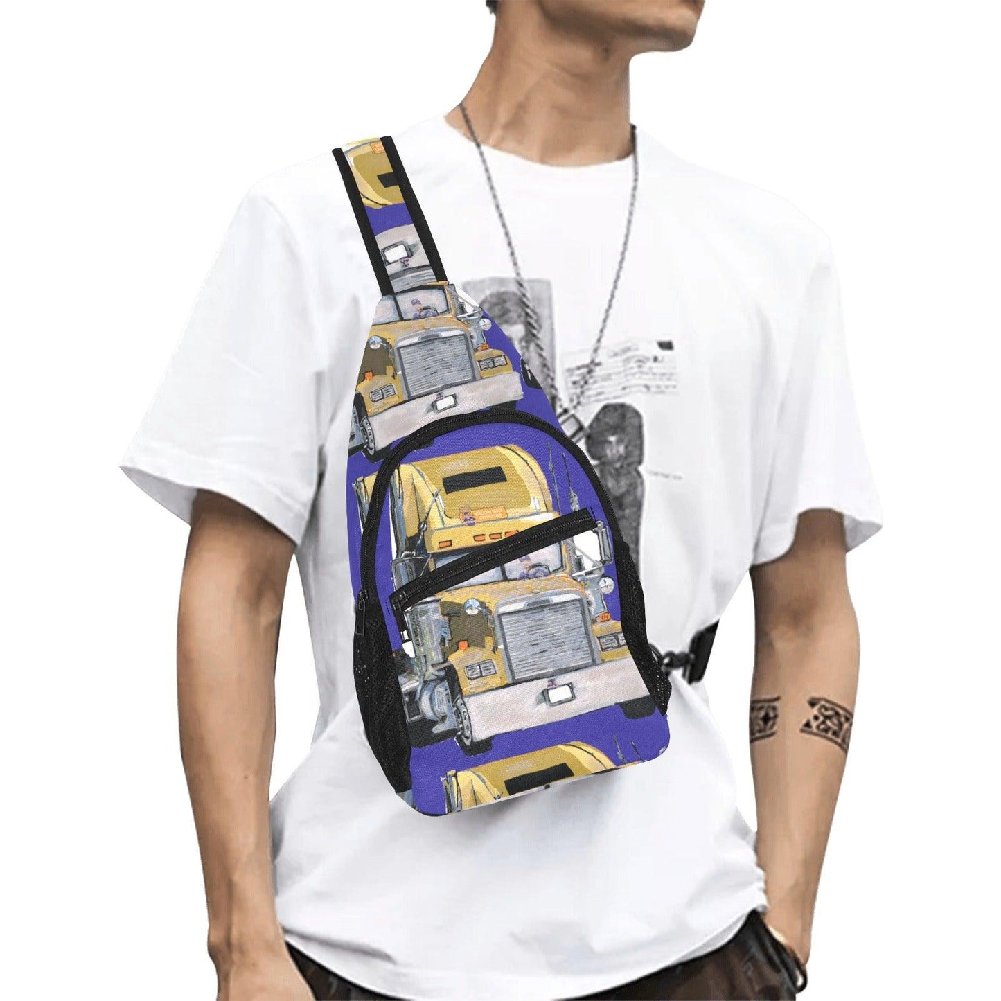 Miniaday Designs Bitcoin Ben Crypto Club Chest Bag Blue - Miniaday Designs, LLC.