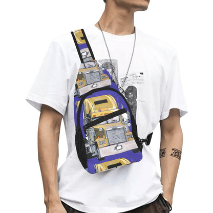 Miniaday Designs Bitcoin Ben Crypto Club Chest Bag Blue - Miniaday Designs, LLC.