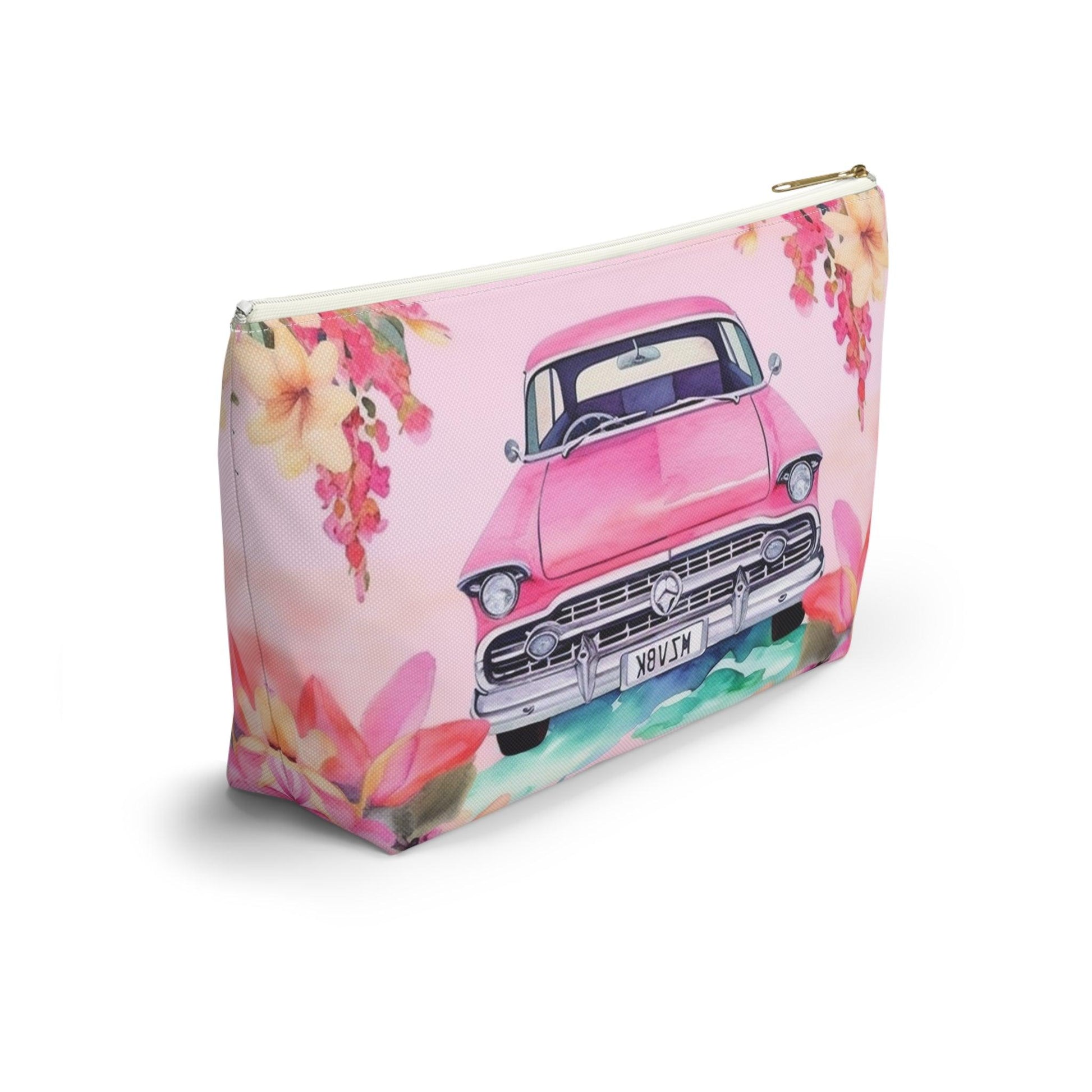 Pink Paradise Roadtrip Collection by Miniaday Designs, LLC. Accessory Pouch w T-bottom ( 2 Sizes) - Miniaday Designs, LLC.