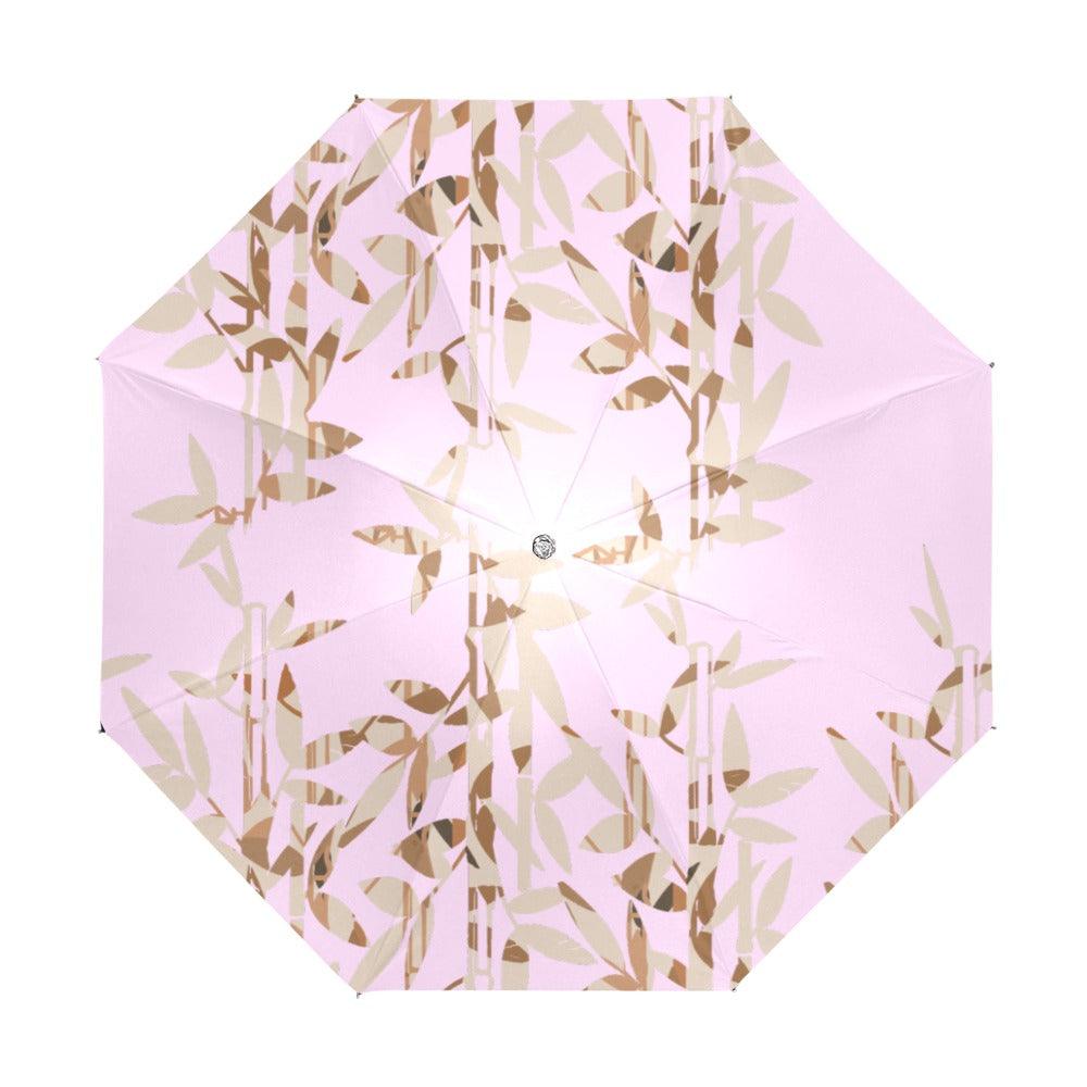Miniaday Designs Reflective Bamboo on Pink Anti-UV Foldable Umbrella - Miniaday Designs, LLC.