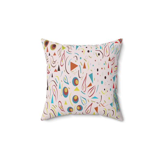 Nostalgic Confetti Carnival Collection by Miniaday Designs, LLC. Spun Polyester Square Pillow - Miniaday Designs, LLC.