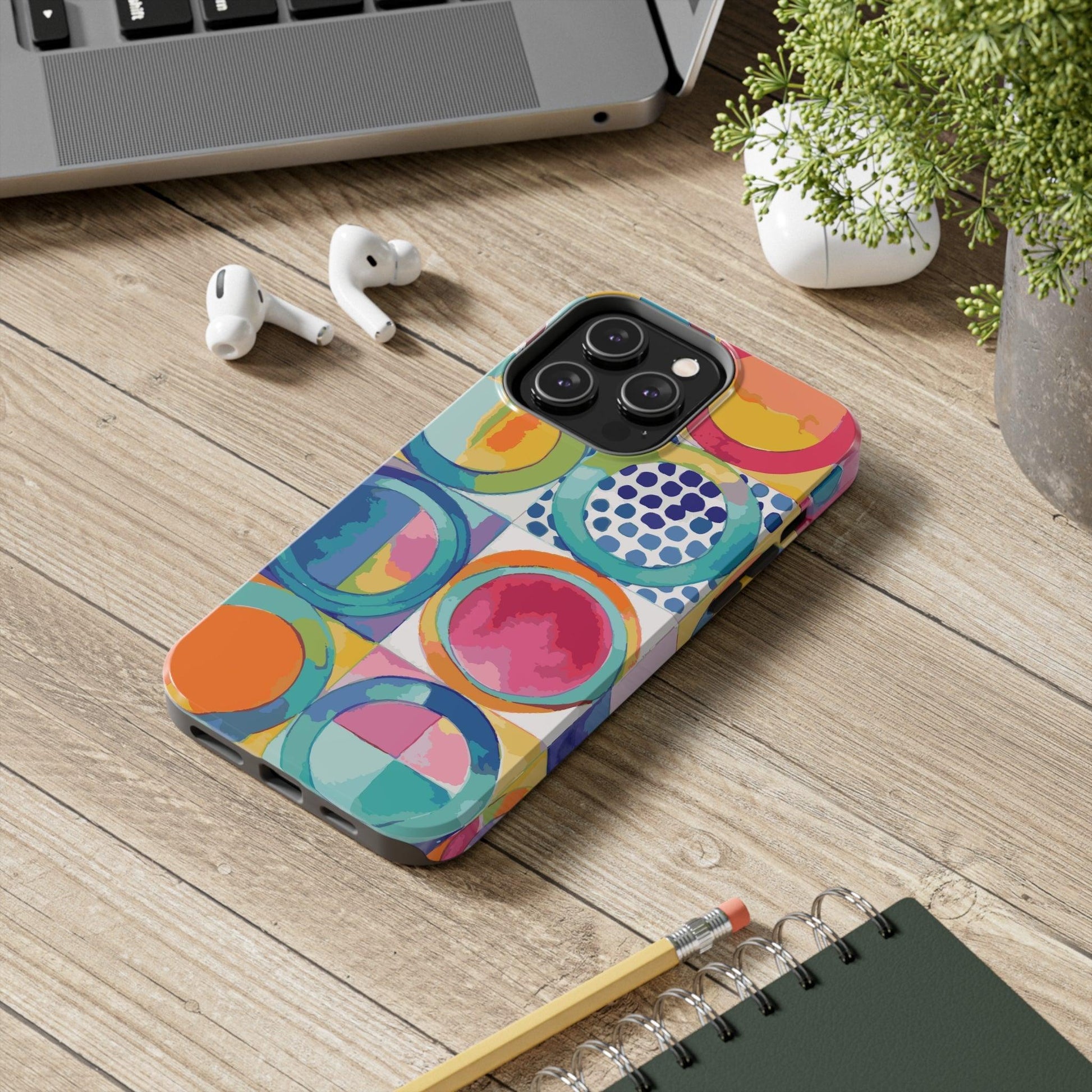 Vibrant Circle Mosaic Collection by Miniaday Designs, LLC. Tough Phone Cases, Case-Mate - Miniaday Designs, LLC.