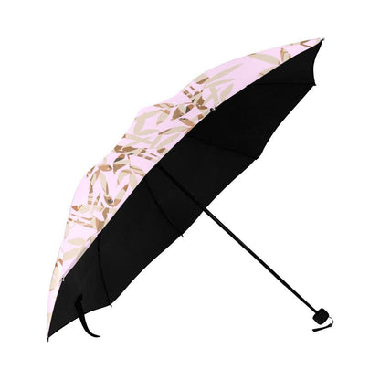 Miniaday Designs Reflective Bamboo on Pink Anti-UV Foldable Umbrella - Miniaday Designs, LLC.