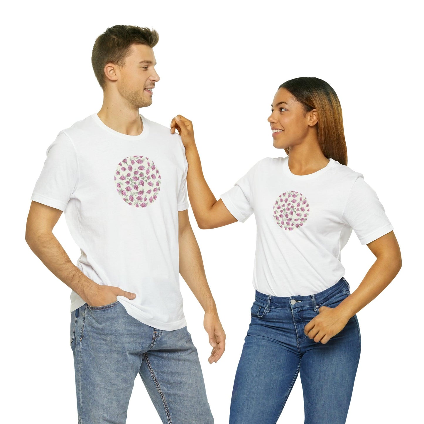 Romantic Rosette Reverie Collection by Miniaday Designs, LLC. Women's Jersey Short Sleeve Tee (S-3XL) - Miniaday Designs, LLC.