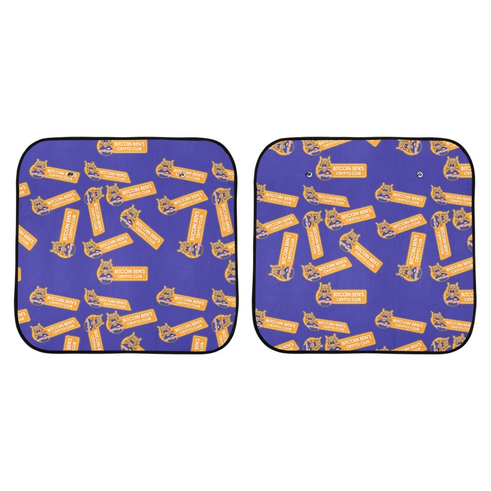 Miniaday Designs Bitcoin Ben Blue Auto Shades (2) Car Shade 28"x28"x2pcs - Miniaday Designs, LLC.