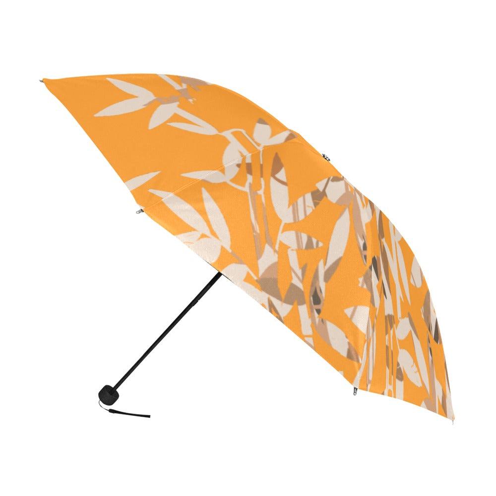 Miniaday Designs Reflective Bamboo on Light Orange Anti-UV Foldable Umbrella - Miniaday Designs, LLC.