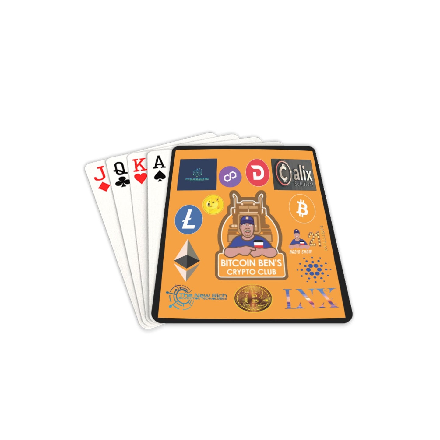 Miniaday Designs Bitcoin Ben Crypto Logos Playing Cards Playing Cards 2.5"x3.5"
