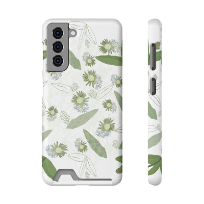 Serene Botanical Harmony Collection by Miniaday Designs, LLC. Phone Case With Card Holder - Miniaday Designs, LLC.