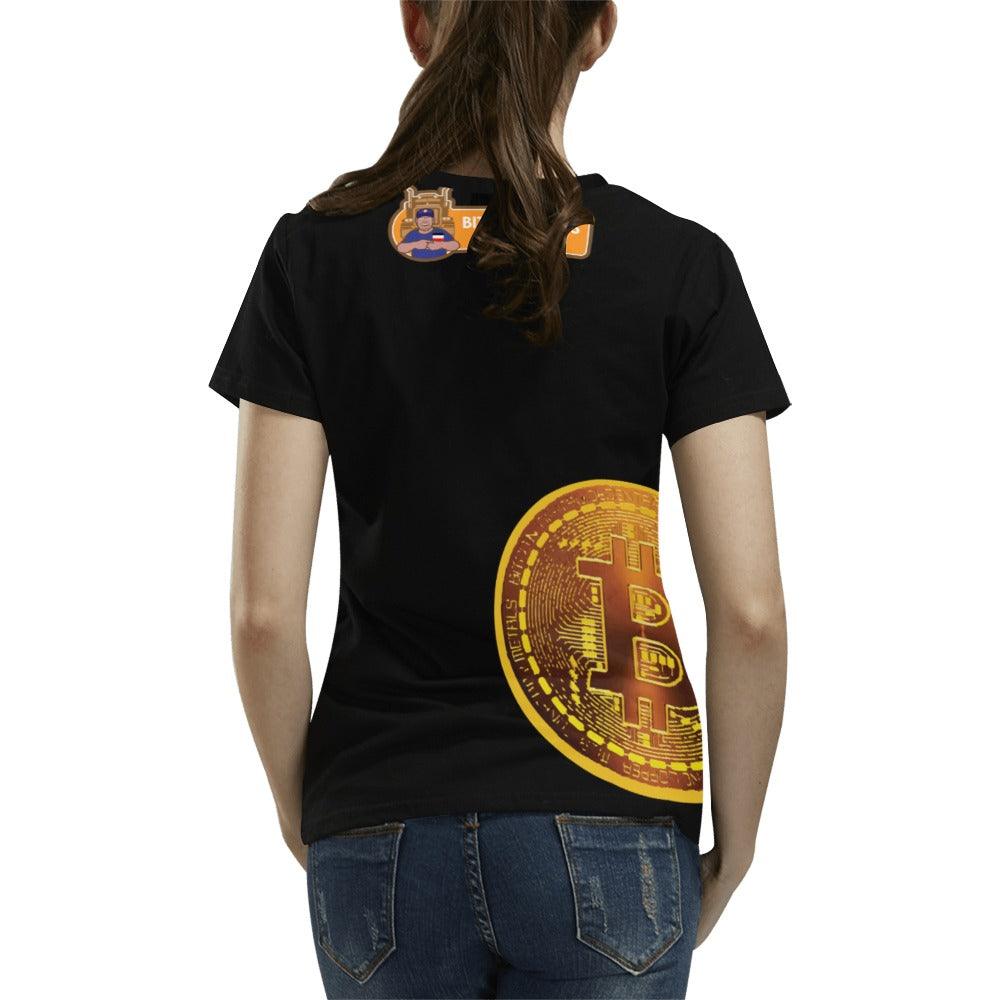 Miniaday Designs Bitcoin Ben Crypto And BTC Women's Shirt Print T-Shirt for Women (USA Size) (Model T40) - Miniaday Designs, LLC.