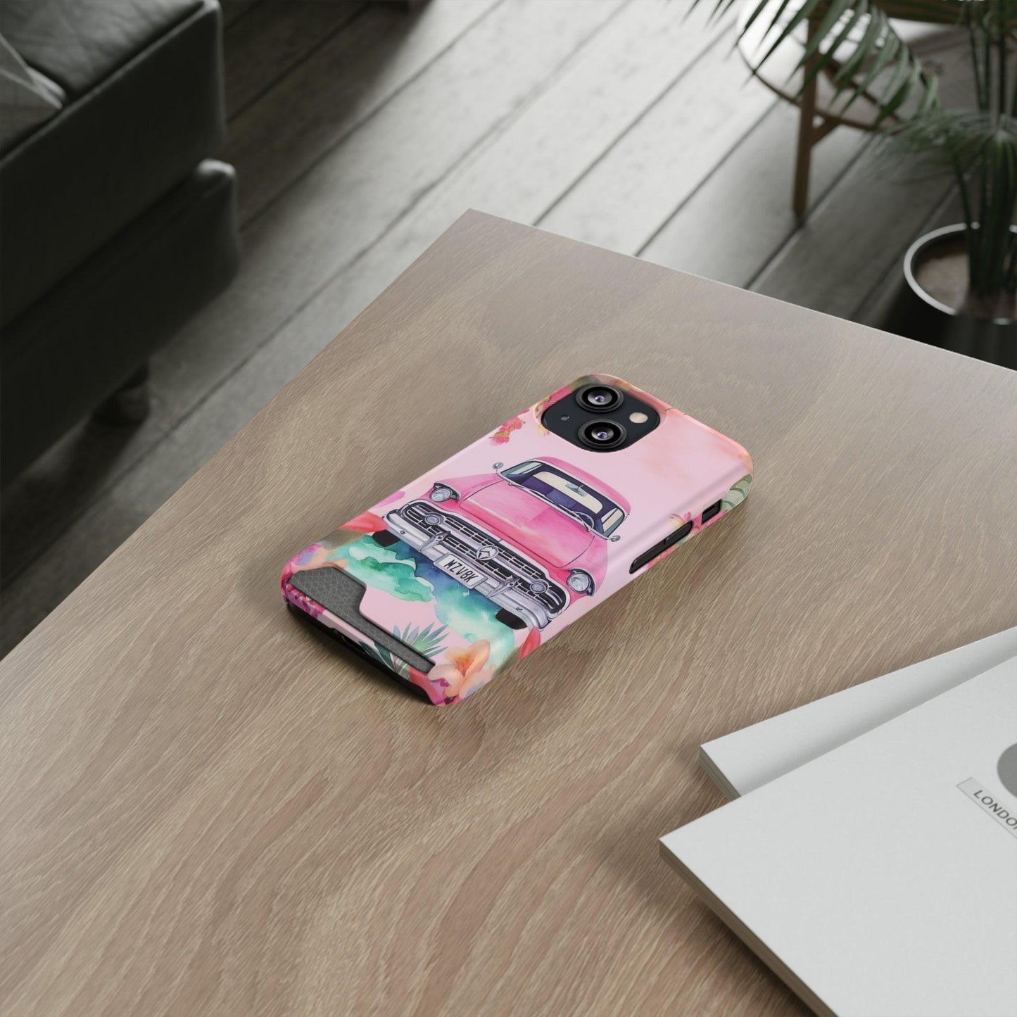Pink Paradise Roadtrip Collection by Miniaday Designs, LLC. Phone Case With Card Holder - Miniaday Designs, LLC.