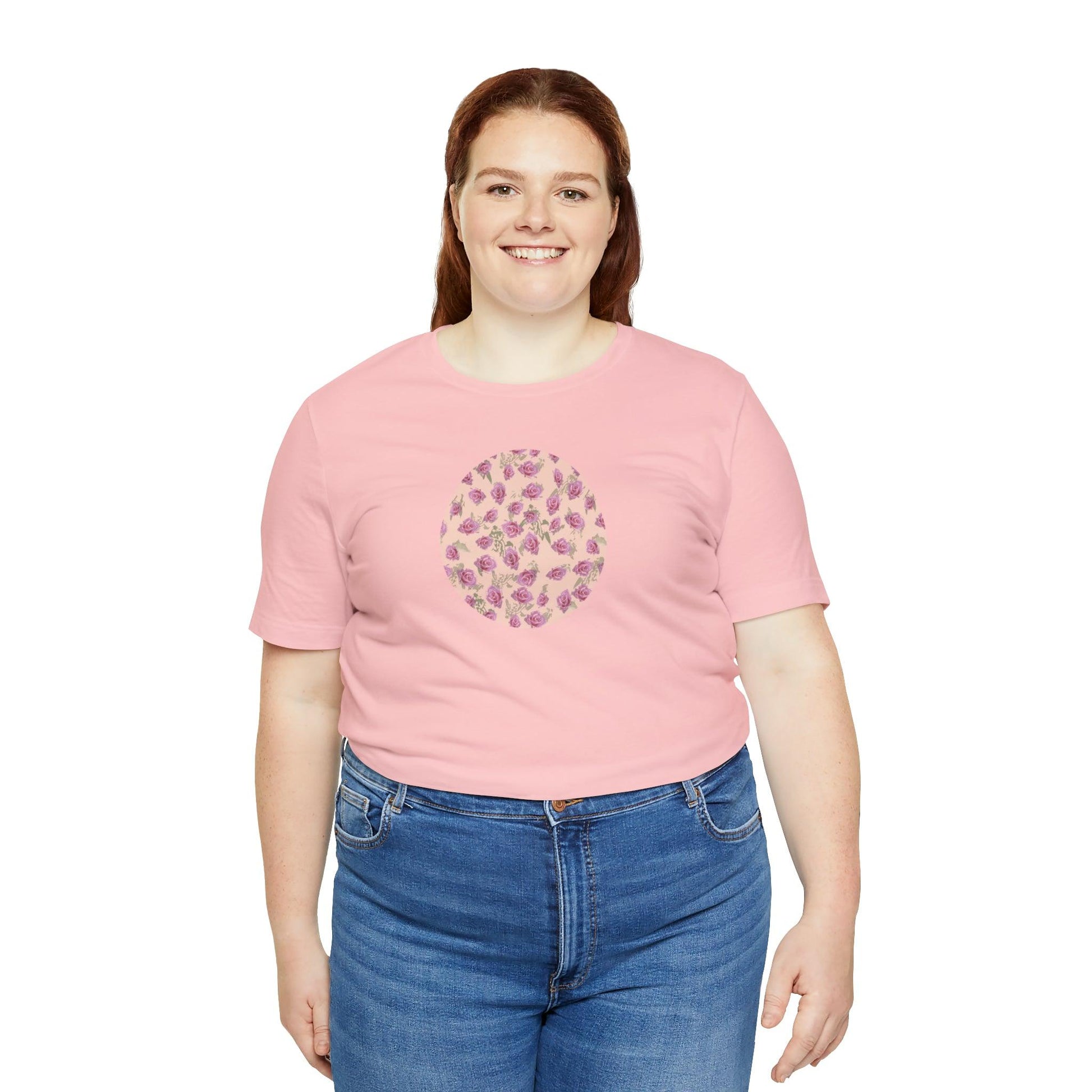 Romantic Rosette Reverie Collection by Miniaday Designs, LLC. Women's Jersey Short Sleeve Tee (S-3XL) - Miniaday Designs, LLC.