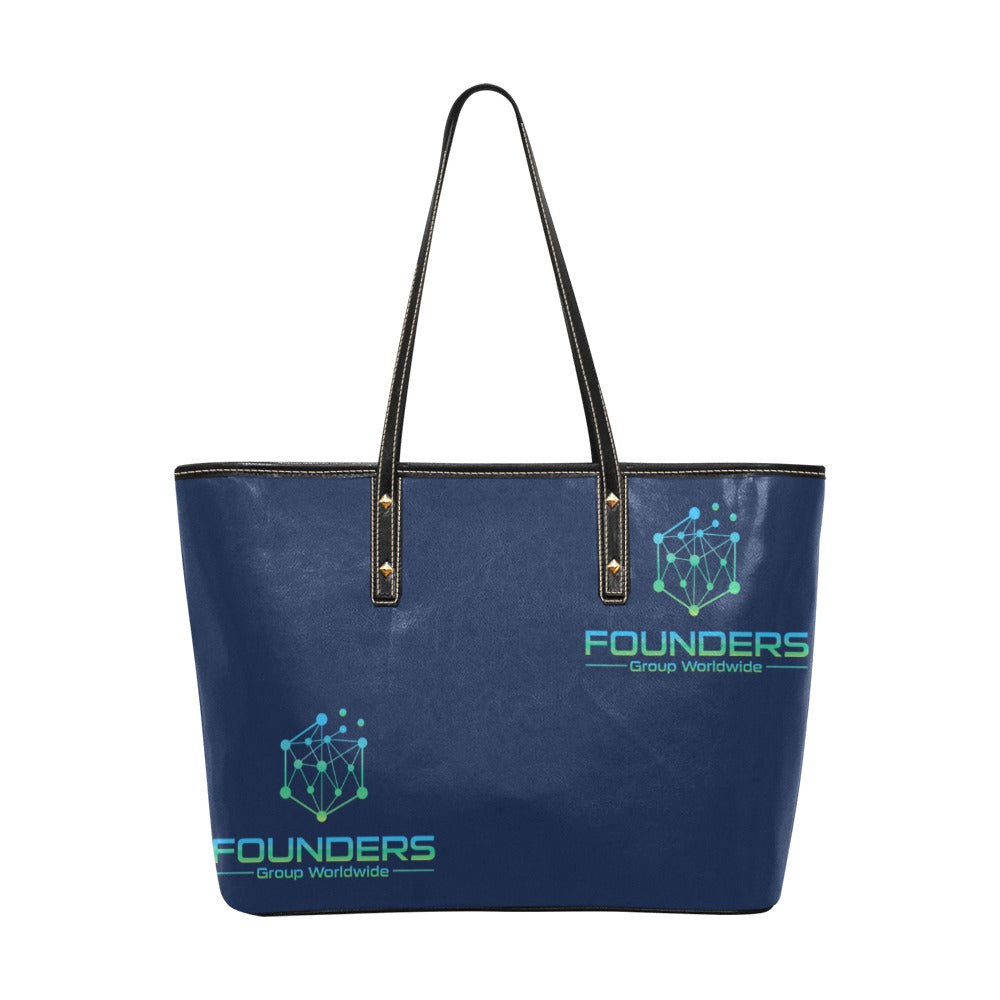 Miniaday Designs Founders Group Large Chic Leather Tote Bag Blue xxx