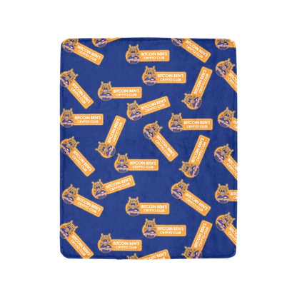 Miniaday Designs Bitcoin Ben Logo on Blue Ultra-Soft Micro Fleece Blanket 40"x50" - Miniaday Designs, LLC.