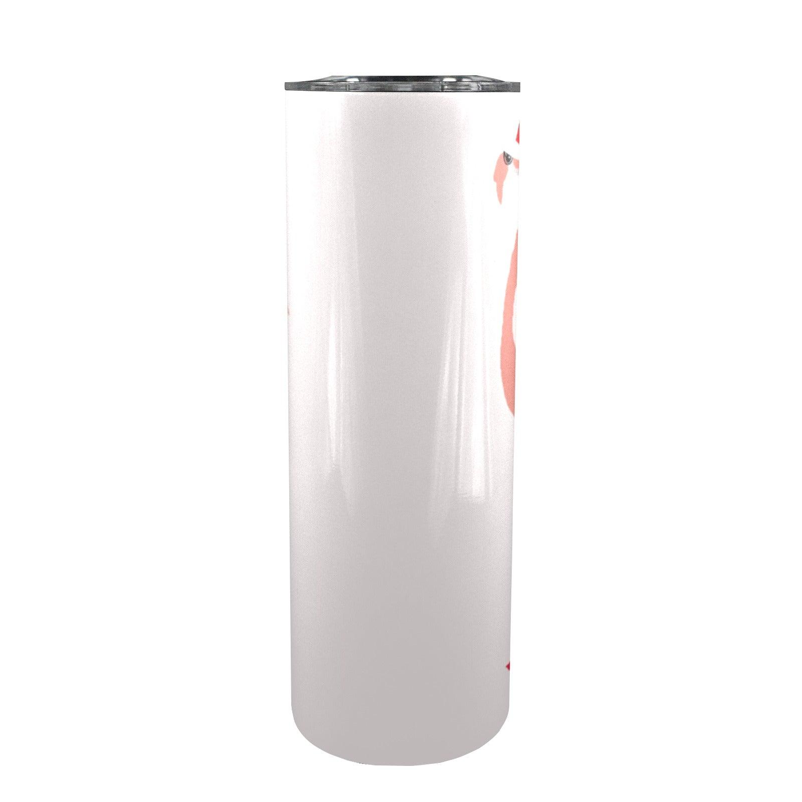 Miniaday Designs Santa Flamingoes 20oz Tall Skinny Tumbler with Lid and Straw - Miniaday Designs, LLC.