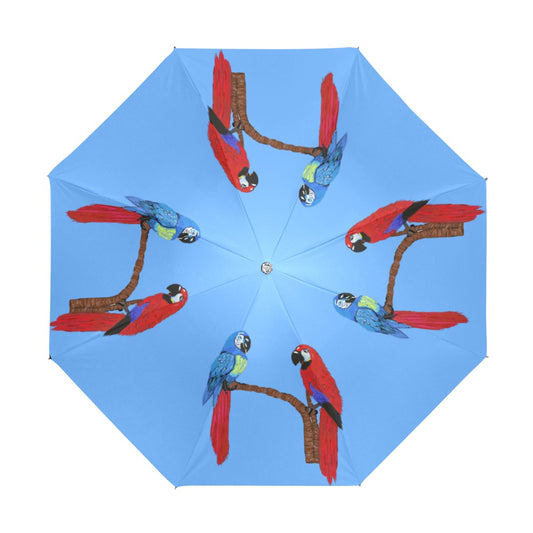 Miniaday Designs Parrots on Blue Anti-UV Foldable Umbrella