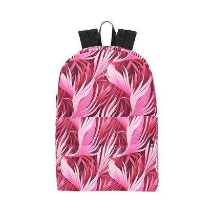Miniday Designs Unisex Nylon Backpack Hibiscus Swirls in Pink by Patrick - Miniaday Designs, LLC.