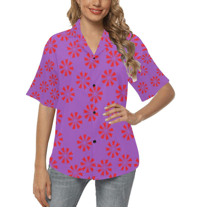 Miniaday Designs Women's Hawaiian Shirts Circle of Hearts Multiple Colors - Miniaday Designs, LLC.