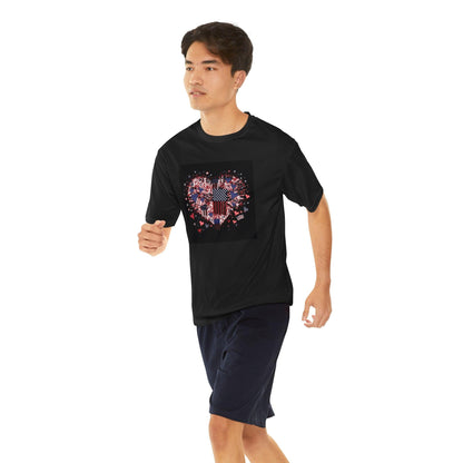 Patriotic Hearts of Valor Collection by Miniaday Designs, LLC. Men's Performance T-Shirt - Miniaday Designs, LLC.