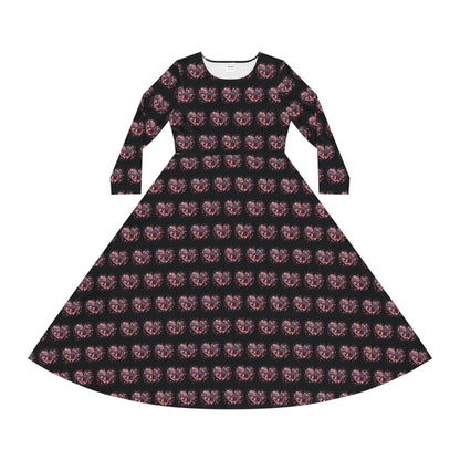 Patriotic Hearts of Valor Collection by Miniaday Designs, LLC. Women's Long Sleeve Dance Dress - Miniaday Designs, LLC.