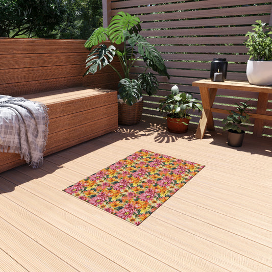 Whimsical Daisy Fields Collection by Miniaday Designs, LLC.  Indoor/Outdoor Rug