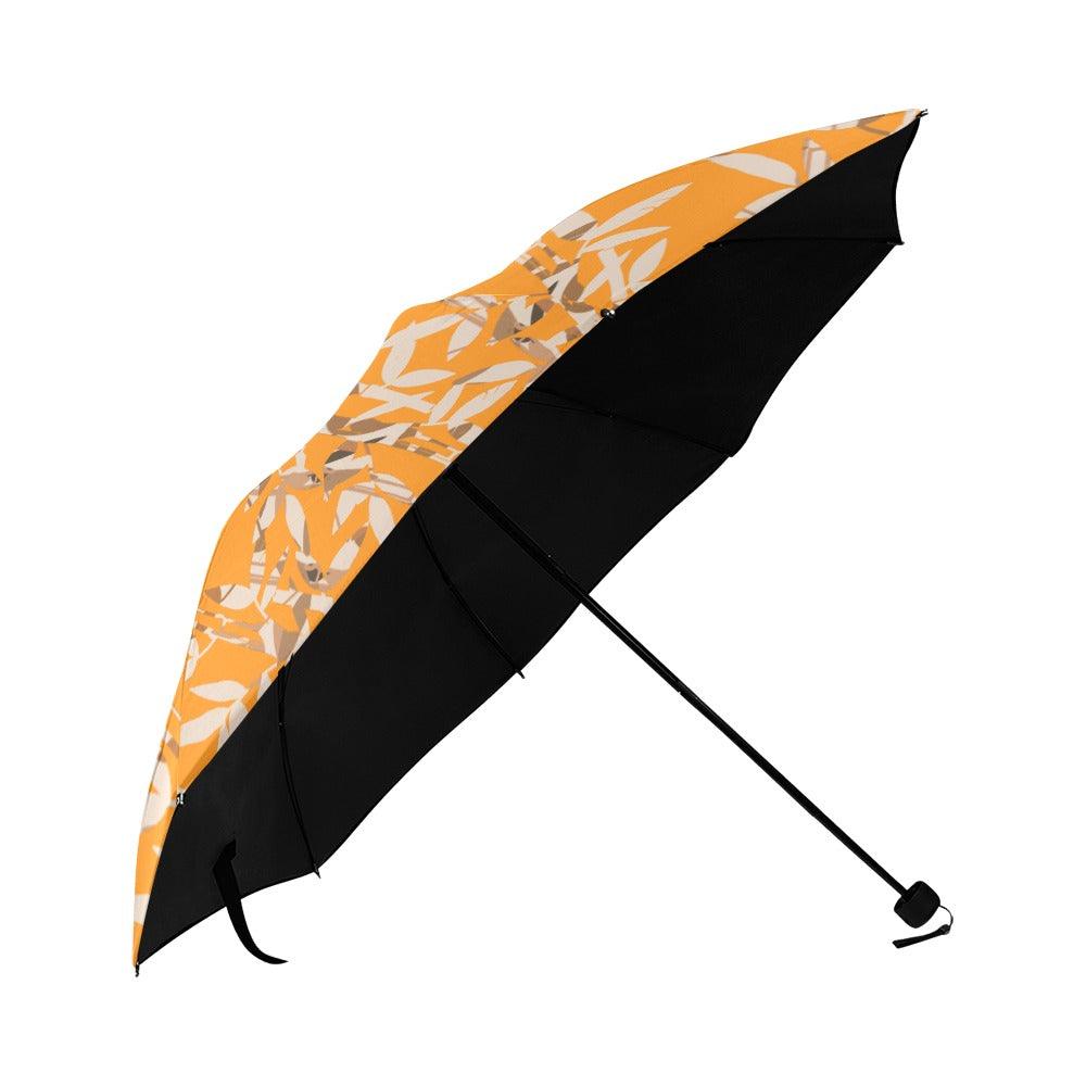 Miniaday Designs Reflective Bamboo on Light Orange Anti-UV Foldable Umbrella - Miniaday Designs, LLC.