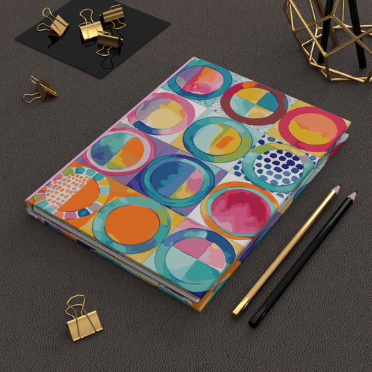 Vibrant Circle Mosaic Collection by Miniaday Designs, LLC. Hardcover Journal Matte - Miniaday Designs, LLC.