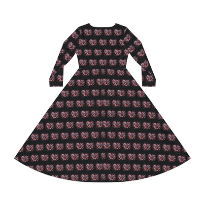Patriotic Hearts of Valor Collection by Miniaday Designs, LLC. Women's Long Sleeve Dance Dress - Miniaday Designs, LLC.