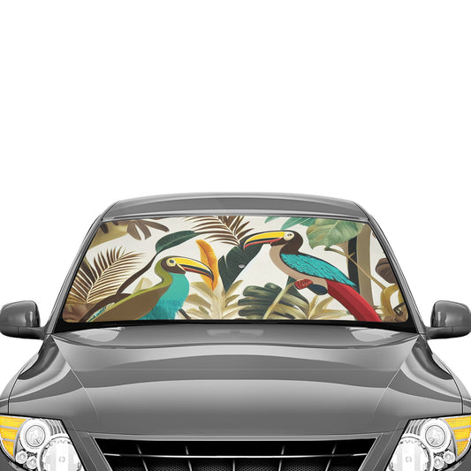 Miniaday Designs Car Sun Shade Umbrella Tropical Toucan Multicolor - Miniaday Designs, LLC.