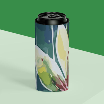 Rain-kissed Lotus Whimsy Collection by Miniaday Designs, LLC. Can Cooler - Miniaday Designs, LLC.