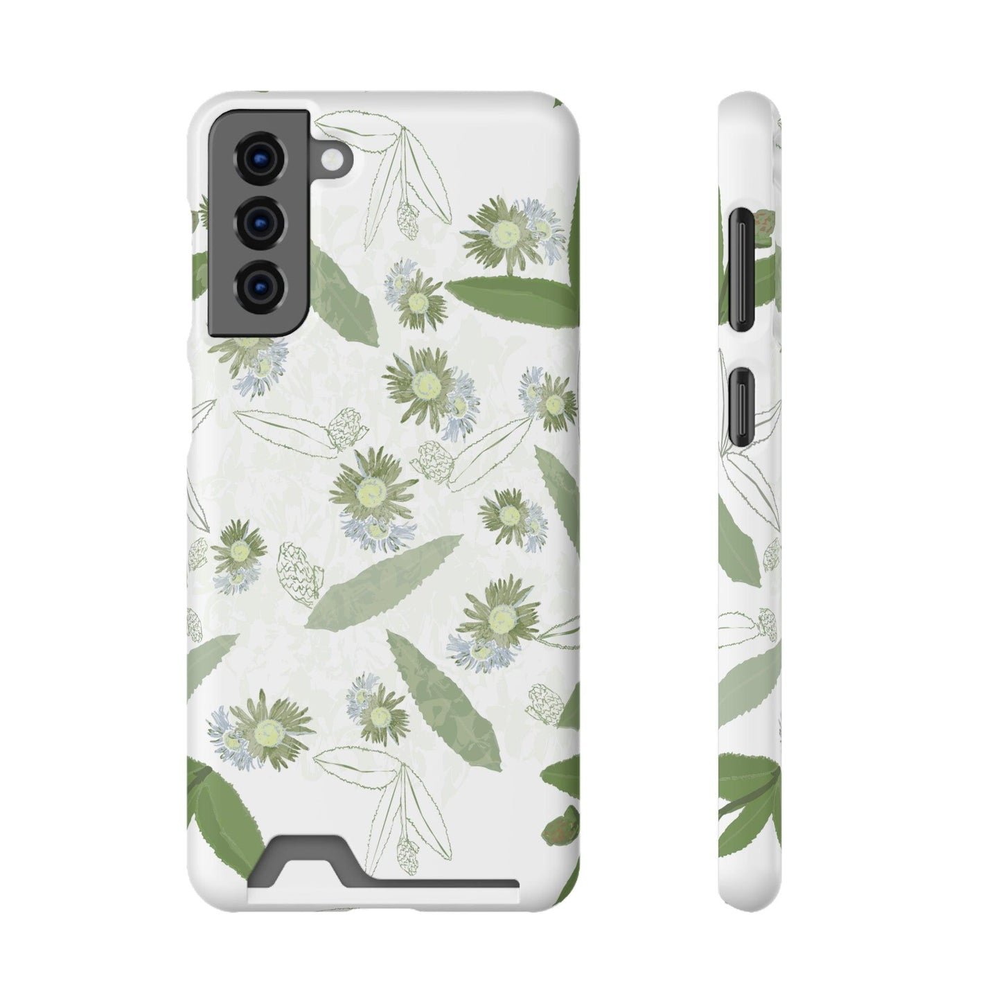 Serene Botanical Harmony Collection by Miniaday Designs, LLC. Phone Case With Card Holder - Miniaday Designs, LLC.