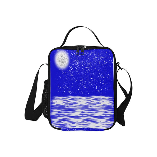 Miniaday Designs Kids Lunar Crossbody Insulated Lunch Bag Unisex Blue by Ryan - Miniaday Designs, LLC.