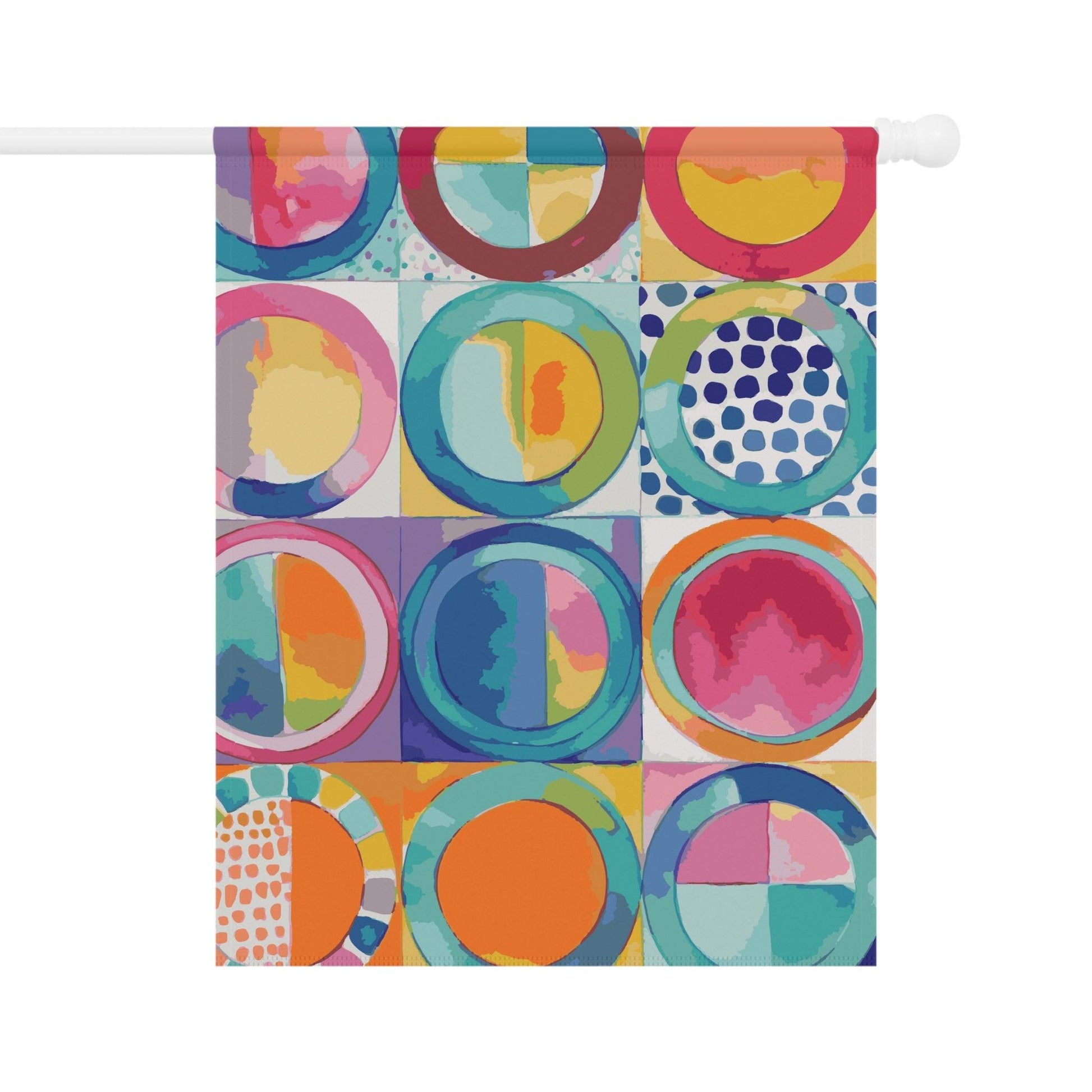 Vibrant Circle Mosaic Collection by Miniaday Designs, LLC. Garden & House Banner - Miniaday Designs, LLC.