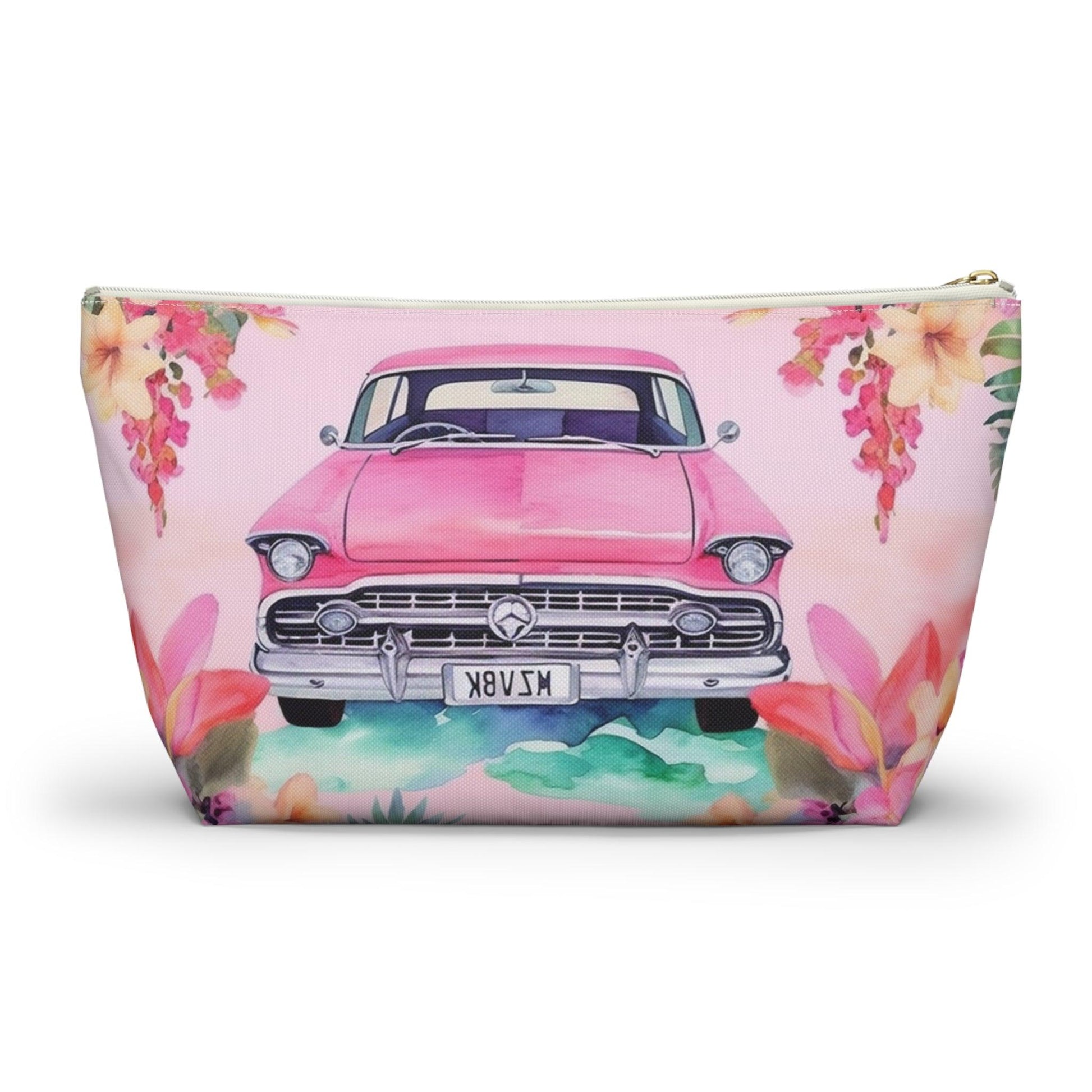Pink Paradise Roadtrip Collection by Miniaday Designs, LLC. Accessory Pouch w T-bottom ( 2 Sizes) - Miniaday Designs, LLC.