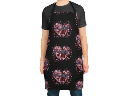 Patriotic Hearts of Valor Collection by Miniaday Designs, LLC. Apron - Miniaday Designs, LLC.