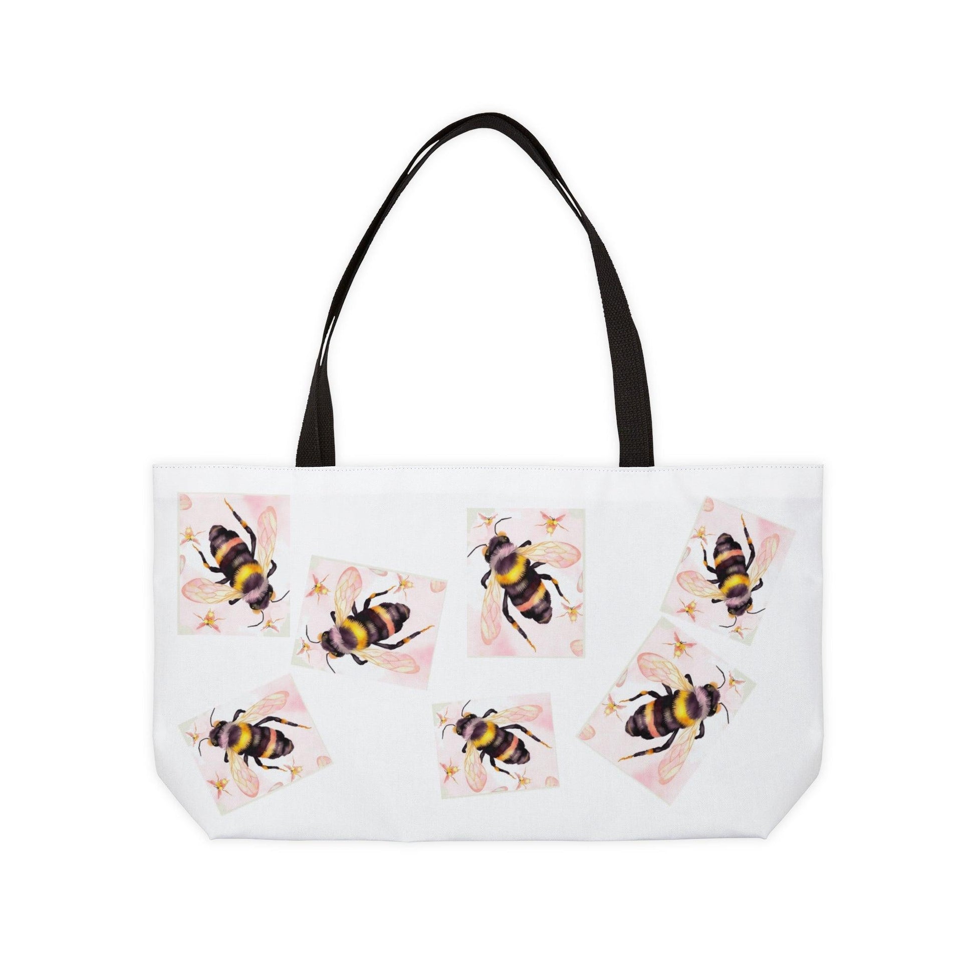 Miniaday Designs Bee-utiful Garden Banquet Weekender Tote Bag Beige - Miniaday Designs, LLC.