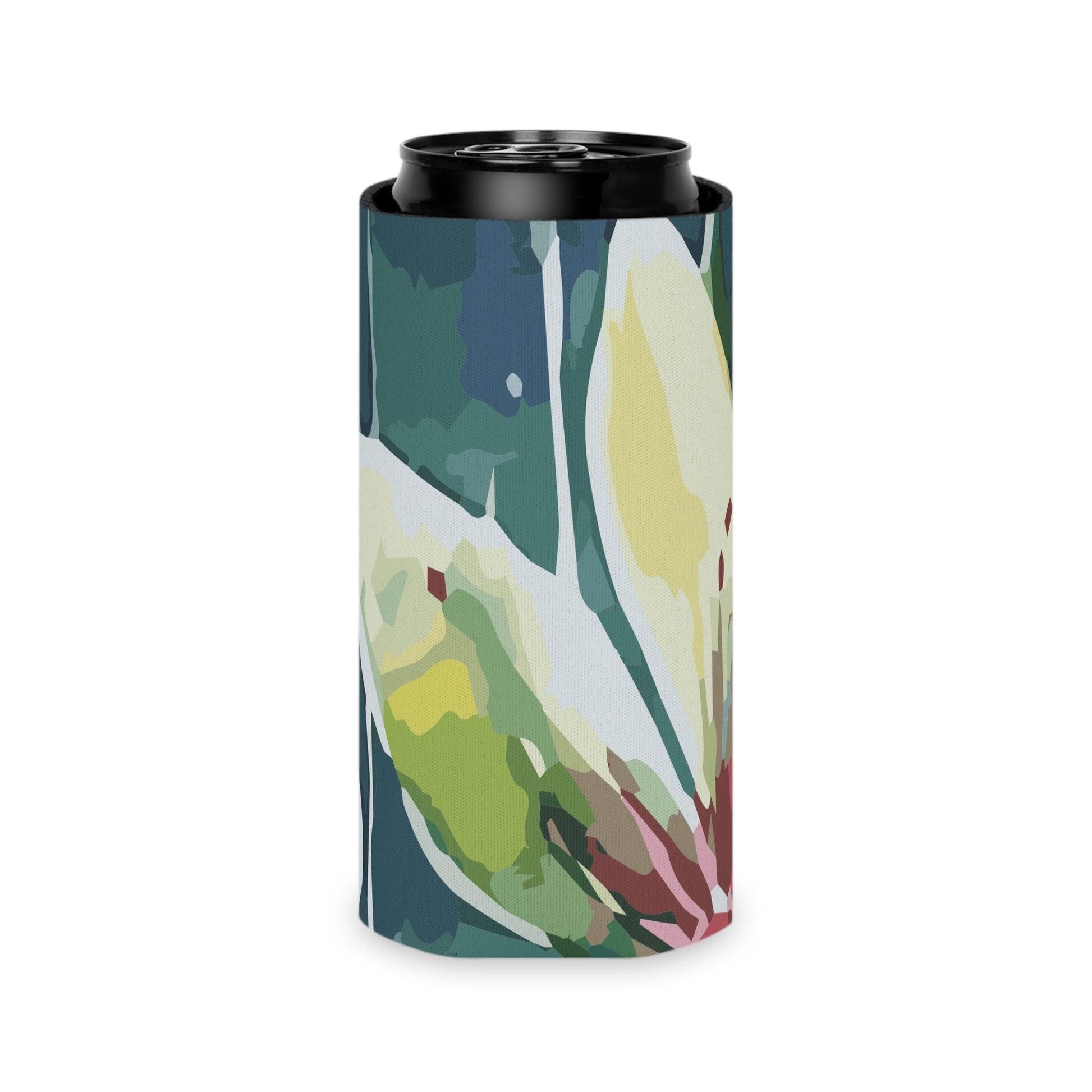Rain-kissed Lotus Whimsy Collection by Miniaday Designs, LLC. Can Cooler - Miniaday Designs, LLC.