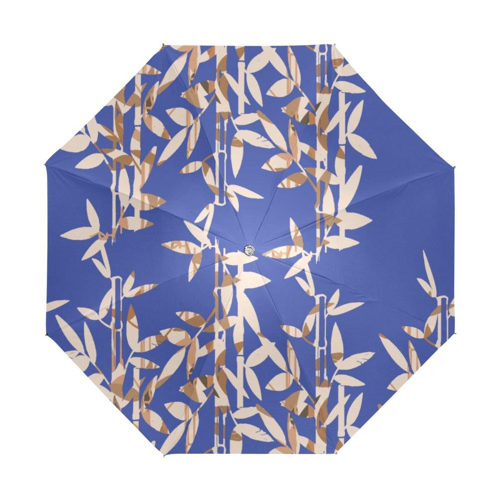 Miniaday Designs Bamboo Reflection on Blue Anti-UV Foldable Umbrella - Miniaday Designs, LLC.