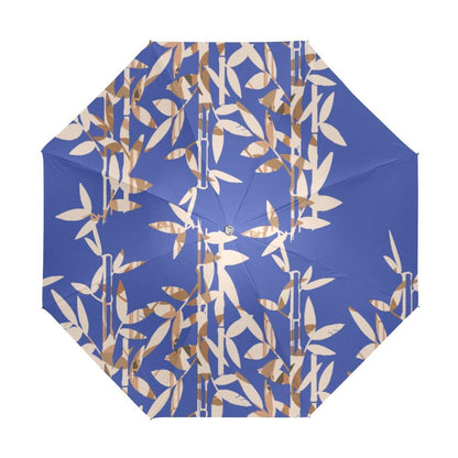 Miniaday Designs Bamboo Reflection on Blue Anti-UV Foldable Umbrella - Miniaday Designs, LLC.